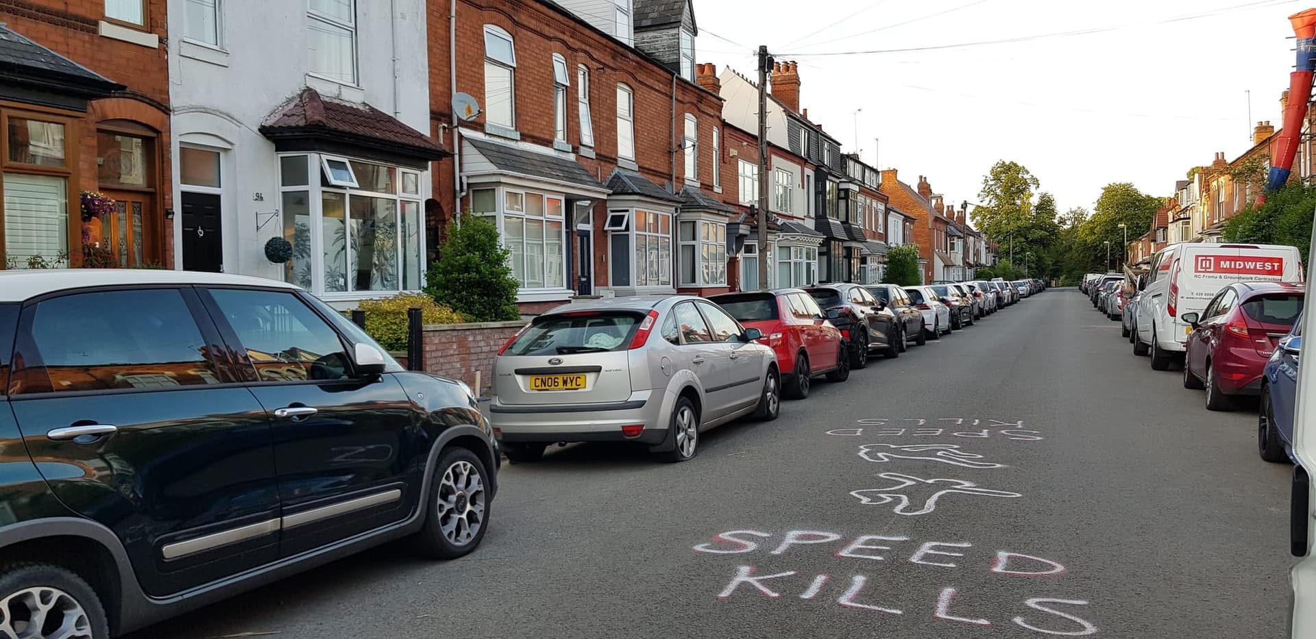 Victorian red-brick terraced houses lining Westfield Road, Kings Heath
